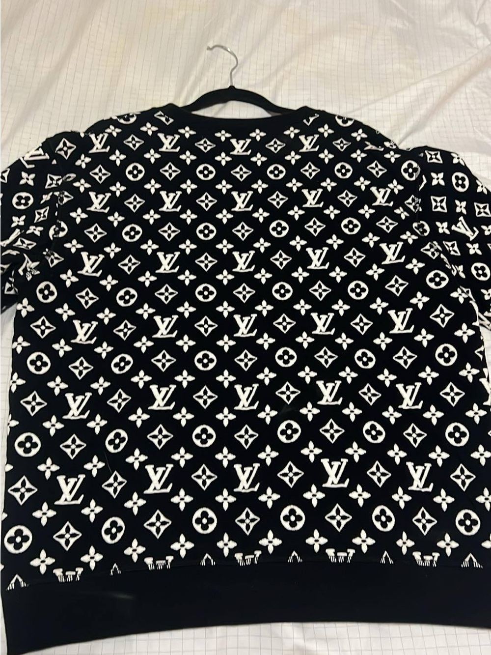 Louis Vuitton Black & White Monogram Crewneck Sweater